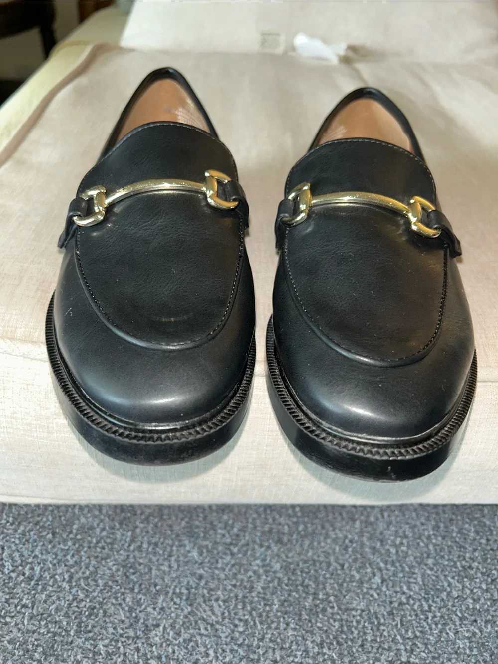 H&M Black Loafers with silver hardware